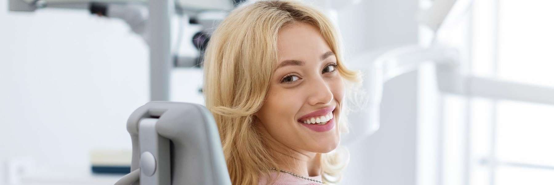 weddington woman sitting in dental chair